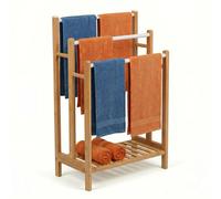 Relaxdays Porte-serviettes avec tablette bambou