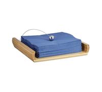 Relaxdays Porte-serviettes de table en bambou avec boule support HxlxP: 3,7 x 21,7 x 21,7 cm, nature