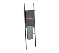 Relaxdays Porte-Serviettes échelle, Bois et métal, Anthracite/Naturel | 4 barreaux, serviettes & vêtements, 171x50x3 cm