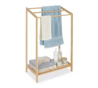 Relaxdays Porte-serviettes en bambou 3 barres