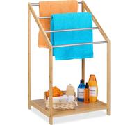 relaxdays Porte-serviettes en bambou avec étagère