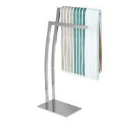 Relaxdays Porte-serviettes en inox WIMEDO HxlxP: 80 x 32 x 20 cm support serviettes sur pied 2 barres, argent