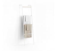 Relaxdays Porte-Serviettes en métal, 4 Barres, Gain de Place, 158x40x28 cm, Blanc