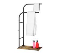 Relaxdays Porte-Serviettes Industriel avec étagère, 80,5 x 40 x 24 cm, Brun foncé/Noir