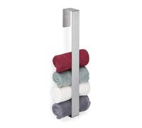 Relaxdays Porte-Serviettes, INOX 430, autoadhésif, Cuisine, Salle de Bain, sans perçage, HxLxP 45 x 4 x 6 cm, argenté