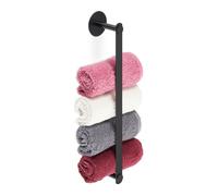 Relaxdays Porte-serviettes noir sans perçage