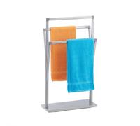 Relaxdays Porte-Serviettes, 3 Barres, HxLxP : env. 86,5 x 50 x 20 cm, pour Salle de Bain et Toilettes invités, argenté