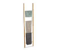 Relaxdays Porte-serviettes pliable en bambou avec 4 barres porte-serviettes à poser Aspect naturel 180 x 42 x 2 cm