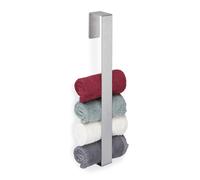 Relaxdays Porte-Serviettes, INOX 430, autoadhésif, Cuisine, Salle de Bain, sans perçage, HxLxP 45 x 4 x 6 cm, argenté