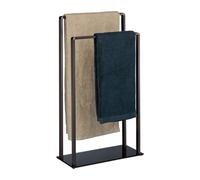 Relaxdays Porte-serviettes sur pied à 2 bras métal élégant moderne 80×45×20 cm bronze/noir/verre
