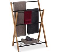 relaxdays Porte-serviettes sur pied avec tablette