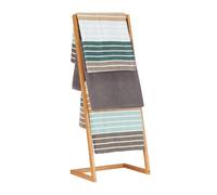 Relaxdays Porte-Serviettes sur Pied 4 Bras Salle de Bain Bambou échelle Valet serviteur HxlxP: 100 x 40 x 30 cm, Nature