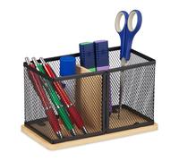 relaxdays Porte-stylos Bambou et maille