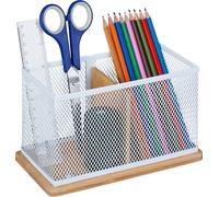 relaxdays Porte-stylos Bambou & Mesh
