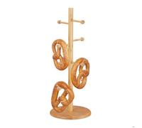 Relaxdays Porte-tasses en bambou, 8 branches, HxD : 50x19,5 cm, arbre à tasses, porte-saucissons, porte-bretzels, nature