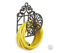 Relaxdays Porte tuyau arrosage support tuyau arrosage fonte fer HxlxP: 50 x 32 x 20 cm, bronze