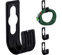 relaxdays Porte-tuyau noir, set de 4 pièces
