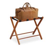 relaxdays Porte-valises Pliant, Support à Bagages, HLP : 54,5 x 66 x 44 cm, Bois, pour hôtel et Maison, Nature