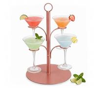 Relaxdays Porte-Verres en Acier, 4 Verres, Or Rose