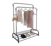 Relaxdays Porte-vêtements 2 barres et 2 étagères