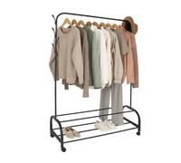 Relaxdays Porte-vêtements à roulettes 2 étagères