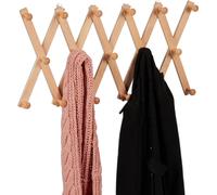 relaxdays Portemanteau mural extensible en bois