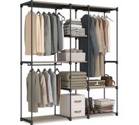 relaxdays Portemanteau ouvert Tringle à vêtements & rangement