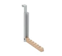 Relaxdays Portemanteau Pliable, pour Porte de Max 2 cm d’épaisseur, à accrocher, 6 cintres, métal et Bois, Gris