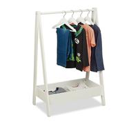 Relaxdays Portemanteau pour Chambre d'enfants, Portant avec Tringle et Compartiment, HLP : 99 x 64,5 x 42,5 cm, Blanc