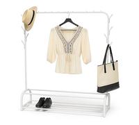 Relaxdays Portemanteau, pour vos vestes, chapeaux et chaussures, métal, H x L x P : 158 x 110 x 40 cm, blanc