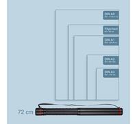 Relaxdays Tube Extensible 45 à 72 cm, diamètre 7 cm, Transport de Posters et Dessins, Rouleau à Dessin Jusqu'au Format A1, Rouge/Noir