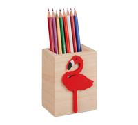 Relaxdays Pot à crayon flamant rose