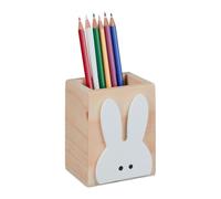 Relaxdays Pot à crayons lapin