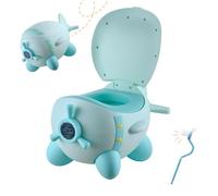 Relaxdays Pot enfant Avion – insert amovible, pare-éclaboussures, plastique, menthe, 27 x 31 x 40 cm