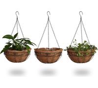 relaxdays Pot de fleurs 3 paniers Coco