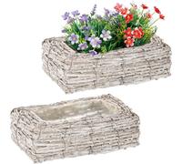 relaxdays Pot de fleurs angulaire, set de 2 pièces