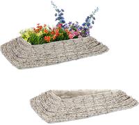 relaxdays Pot de fleurs triangulaire, set de 2 pièces