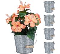 relaxdays Pot en zinc, set de 5 pièces