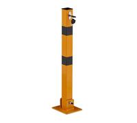 Relaxdays Poteau de Parking Rabattable, borne de stationnement en Acier, H : 65 cm, verrouillable, Jaune/Noir