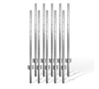 Relaxdays Poteaux de clôture lot de 10, pour grillage, à enfoncer, argent