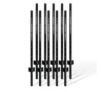 Relaxdays Poteaux de clôture lot de 10, pour grillage, à enfoncer, noir