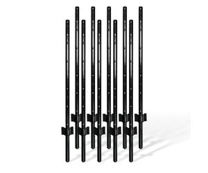Relaxdays Poteaux de clôture lot de 10, pour grillage, à enfoncer, noir