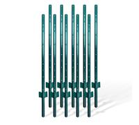 Relaxdays Poteaux de clôture lot de 10, pour grillage, à enfoncer, vert