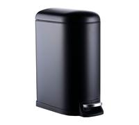 Relaxdays Poubelle de Salle de Bain 10L avec abaissement Automatique, Seau Amovible, Noir 39x18.5x31.5 cm