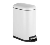 Relaxdays Poubelle 10L, Fermeture Douce, Seau Amovible, Blanc, 39x18.5x31.5 cm