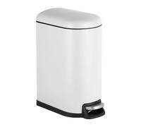 Relaxdays Poubelle 10L, Fermeture Douce, Seau Amovible, Blanc, 39x18.5x31.5 cm