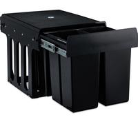 relaxdays Poubelle à encastrer noire 4x8 l
