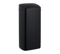Relaxdays Poubelle Automatique, 40 litres, à capteur, Couvercle électrique, Support pour Sac, Cuisine, en INOX, Noire