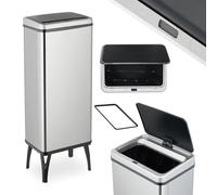 relaxdays Poubelle en inox avec capteur