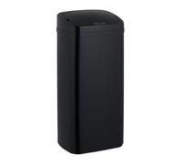 Relaxdays Poubelle Automatique, 40 litres, à capteur, Couvercle électrique, Support pour Sac, Cuisine, en INOX, Noire